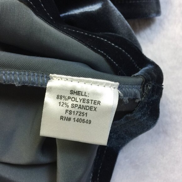 Frock Shop Fit & Flare Dress Size L Womans Gray Blue Stretch Velvet Long Sleeve - Picture 11 of 16